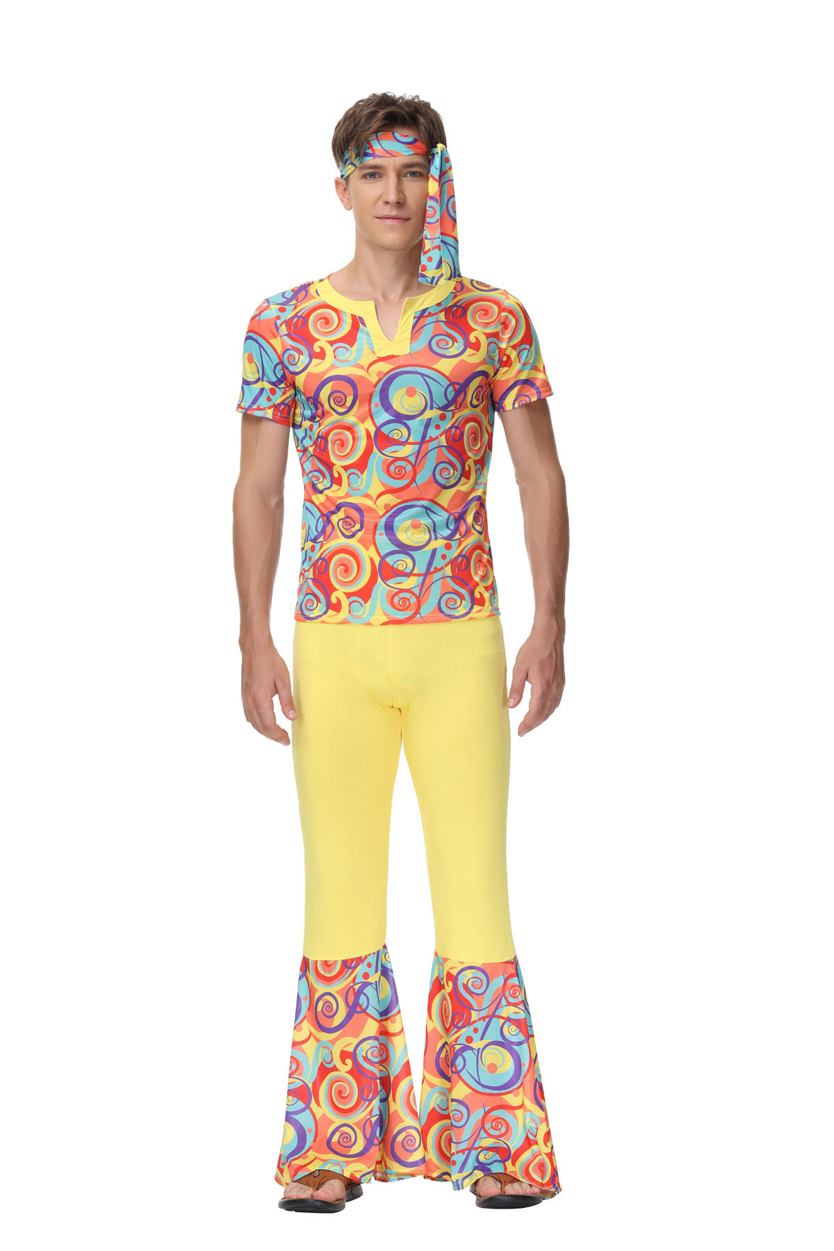 70s Retro Hippie Costume Set Halloween Disco Dance Performance Adult Costume